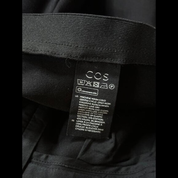 COS Pants 6 / S Womens Black Skinny Flat Front Stretch Elastic Waist - Picture 8 of 10